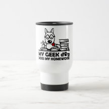 Meu cão do geek faz meus trabalhos de casa canecas