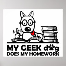 Meu cão do geek faz meus trabalhos de casa impressão
