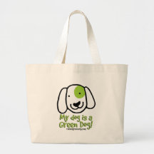 Meu cão é um cão verde Totebag Bolsas De Lona