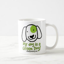Meu cão é uma caneca de café verde do cão