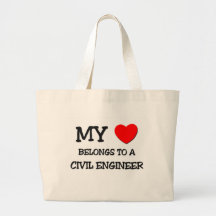 Meu coração pertence a um ENGENHEIRO CIVIL Bolsas
