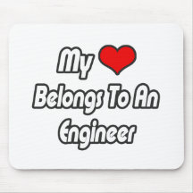 Meu coração pertence a um engenheiro mouse pads