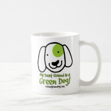 Meu melhor amigo é uma caneca de café verde do cão