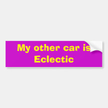 Meu outro carro é ecléctico--Roxo e ouro Adesivo