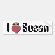 Mim alienígena de Susan do coração Adesivo