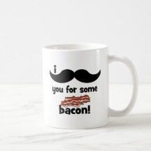 Mim bigode você para algum bacon caneca