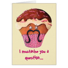 Mim bigode você um cupcake da pergunta cartao
