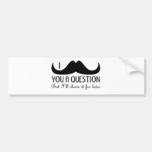 Mim bigode você uma pergunta adesivo