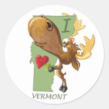 Mim etiqueta de Vermont do coração Adesivos Em Formato Redondos
