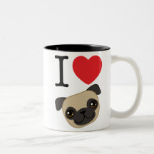 Mim Pugs da jovem corça do coração Canecas