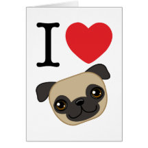 Mim Pugs da jovem corça do coração Cartões