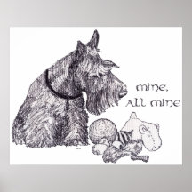 Mina curiosa de Terrier do Scottish, toda a mina Pôsteres
