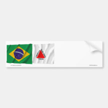 Minas Gerais & bandeiras de ondulação de Brasil Adesivo