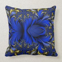 Minério de pavão 7 - azuis reais/ouro/prata travesseiros de decoração