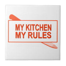 Minha cozinha. Minhas regras. Design do divertimen Azulejos De Cerâmica