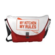 Minha cozinha. Minhas regras. Design do divertimen Bolsas Mensageiro