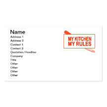 Minha cozinha. Minhas regras. Design do divertimen Modelo De Cartões De Visita