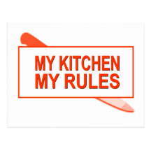 Minha cozinha. Minhas regras. Design do divertimen Cartoes Postais