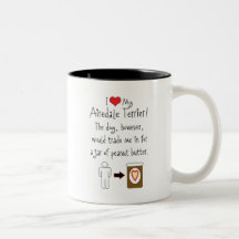 Minha manteiga de amendoim dos amores de Airedale  Caneca