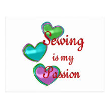 Minha paixão Sewing Cartoes Postais