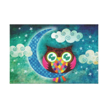 Minhas canvas crescentes da coruja impressão de canvas envolvidas