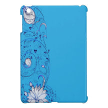 Mini caixa floral branca azul de Ipad