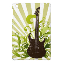 Mini caso do iPad verde da guitarra do Grunge