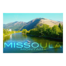 Missoula, Montana - um rio funciona através dele Arte De Fotos
