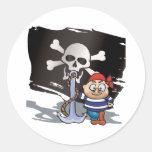 Miúdo do pirata adesivos redondos