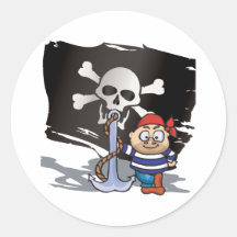 Miúdo do pirata adesivos redondos