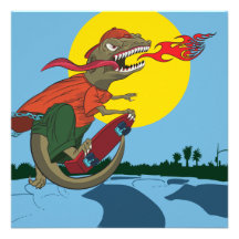 Miúdo legal do dinossauro no skate por Patric rico Convite