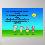 Miúdos que jogam o poster personalizado da sala de