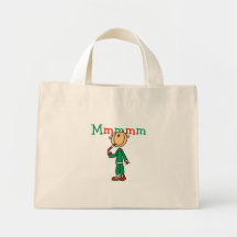 Mmmm camiseta e presentes dos bastões de doces bolsas para compras