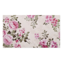 Modelo cor-de-rosa floral do teste padrão do vinta cartões de visitas