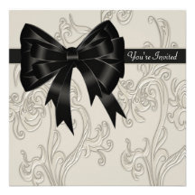 Modelo de creme branco preto do convite de festas 