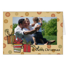 Modelo do cartão com fotos dos gfts do Feliz Natal