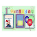 Modelo do primeiro aniversario cartão postal
