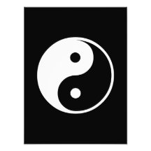 Modelo preto e branco da ilustração de Yin Yang Fotos