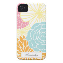 Modificação colorida floral capa iPhone 4 Case-Mate