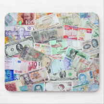 Moeda do tapete do rato do mundo mouse pads