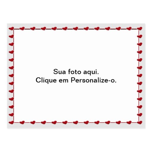 Moldura para foto Corações Cartão Postal Zazzle