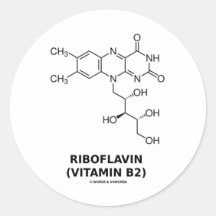 Molécula química da riboflavina (vitamina B2) Adesivo Redondo