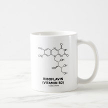 Molécula química da riboflavina (vitamina B2) Canecas