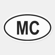 Monaco "MC " Adesivos Em Formato Oval