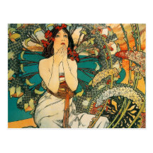 Monaco Monte - Carlo Alphonse Mucha Cartoes Postais