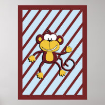 Monkey ao redor a arte da parede posteres