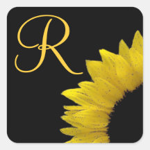 Monograma amarelo alegre V03 do casamento do giras Adesivo