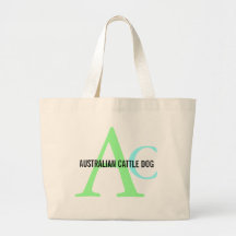 Monograma australiano do cão do gado bolsa para compras