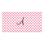 Monograma cor-de-rosa branco das bolinhas cartoes com fotos personalizados