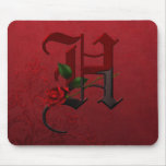 Monograma cor-de-rosa gótico H Mousepads